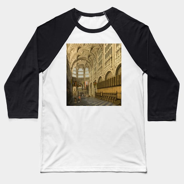 an interior view of the henry vii chapel westminster abbey canaletto - Canaletto Baseball T-Shirt by Kollagio